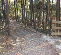 A private path from the home up to Snowshoe resort